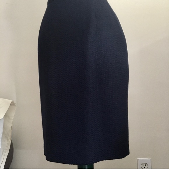 Vintage Wool Pencil Skirt (Navy Blue) - Picture 5 of 13